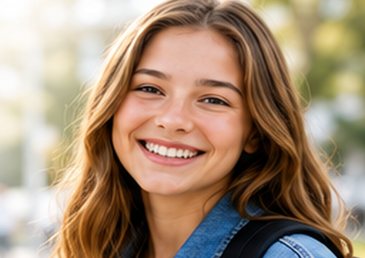 Smiling teen orthodontic patient with a confident smile